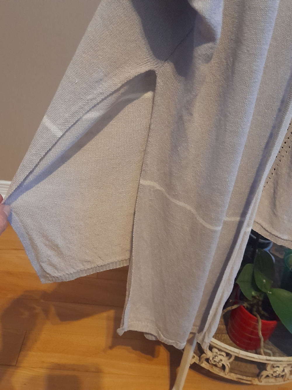 Gentle Fawn Light Gray Striped Open Front Cardigan - Picture 6 of 7